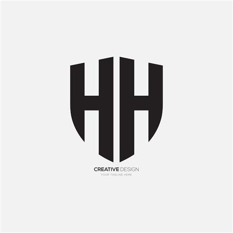 Premium Vector Letter H H Modern Shield Shape Monogram Unique