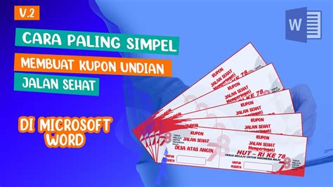 CARA SIMPEL MEMBUAT KUPON UNDIAN JALAN SEHAT DI MICROSOFT WORD YouTube