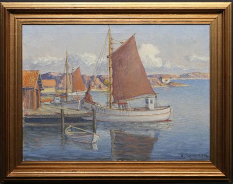 KARL BERGMAN Archipelago Motif Oil On Canvas Signed K Bergman Art