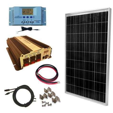 Windynation 100 Watt Off Grid Polycrystalline Solar Panel Kit With 1500