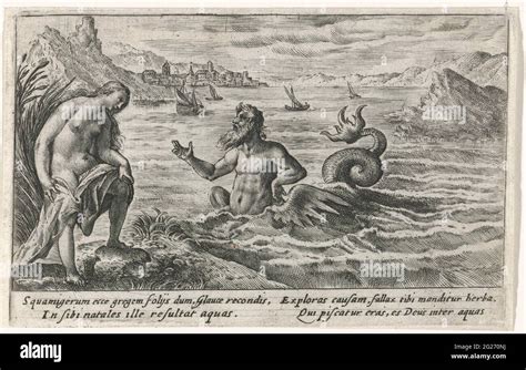 Glaucus and scylla; Metamorphoses from Ovid. The sea-centaur glaucus is ...