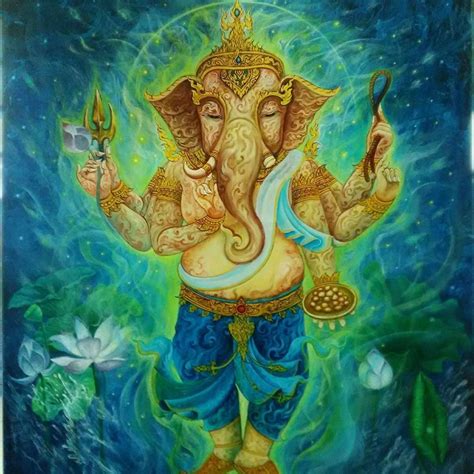 Ganesha Painting 🐘 Original Abstract Painting From Thailand 🇹🇭