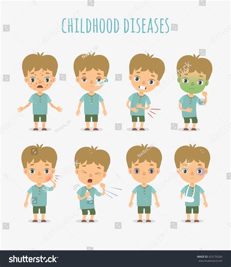 Vector Illustration Of Childrens Diseases Royalty Free Stock Vector