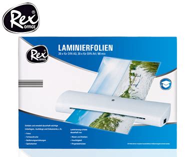 Rex R Office Laminierfolien Aldi S D Deutschland Archiv