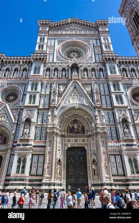 Haupteingang Zur Kathedrale Von Florenz Duomo Di Firenze Auf Der