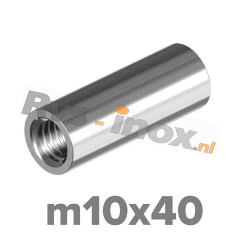 Rvs Koppelmoer M10x40 Art 9070 A2 Rvs Inox Nl