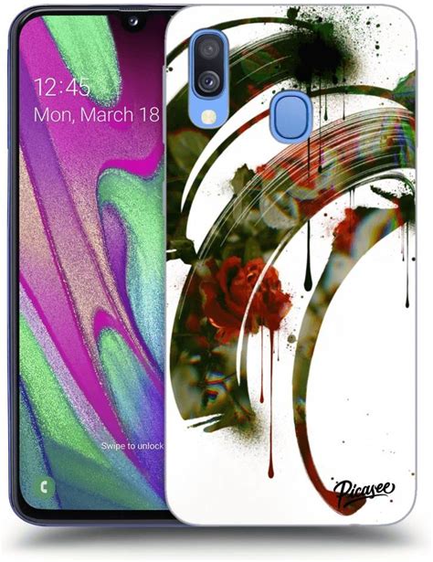 Silikonowe Czarne Etui Na Samsung Galaxy A40 A405F Roses White Etui