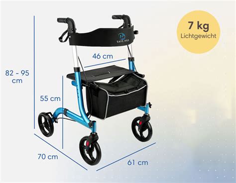 Rollator Safe Age Lichtgewicht En Opvouwbaar Zitfunctie Rugleuning