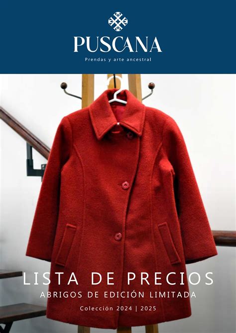 Lista De Precios Abrigos Edici N Limitada By Puscana Prendas Y Arte