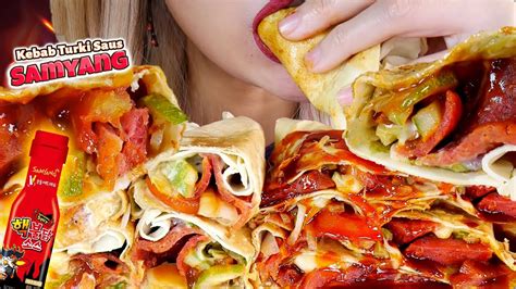 Asmr Mukbang 🫔💥kebab Turki And Pizza Kebab Beef Cheese Siram Saus Samyang🔥 Turkish Kebab Youtube