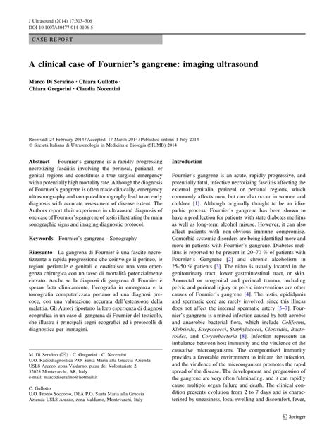 A Clinical Case Of Fournier S Gangrene Imaging Ultrasound Docslib