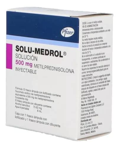 Solu medrol 500 Mg Caja Con 1 Frasco Ámpula Con Diluyente Y Envío gratis