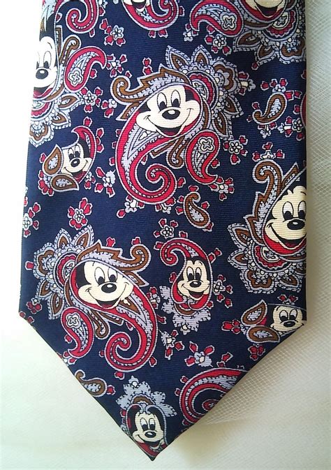 Vintage Mickey Mouse Paisley Silk Men S Necktie Etsy Vintage Mickey