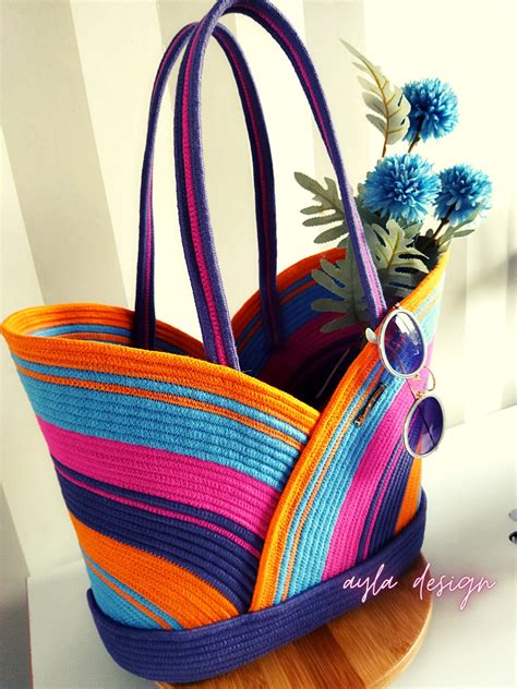 Straw rope Bag Straw White Beach Bag Shoulder Bag - Etsy