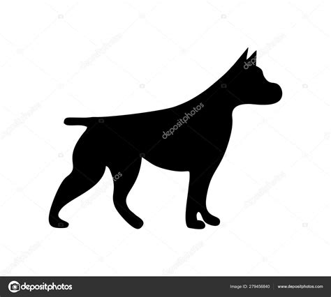 Icono de Pit bull Perro de pie silueta Ilustración vectorial aislada