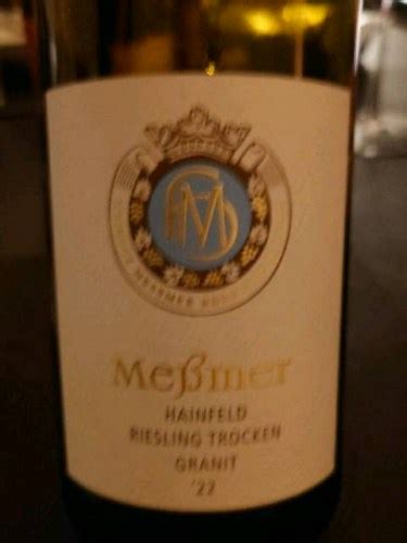 Weingut Meßmer Hainfeld Granit Riesling Trocken Vivino US