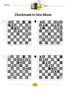 Chess Puzzles Worksheets Checkmate In One Move For A Beginner TPT