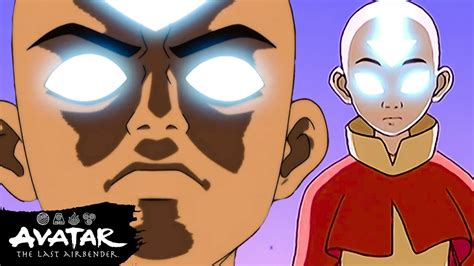 Every Time Aang Enters The Avatar State ⬇️ Avatar The Last Airbender