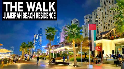 THE WALK At Jumeirah Beach Residence Complete Night Walk 4K Dubai