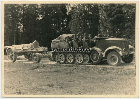 Orig Foto Sd Kfz Halbkette m Geschütz Artillerie in SADUKULA Es