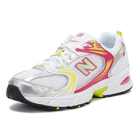 New Balance Synthetic 530 Womens White Pink Yellow Trainers Lyst