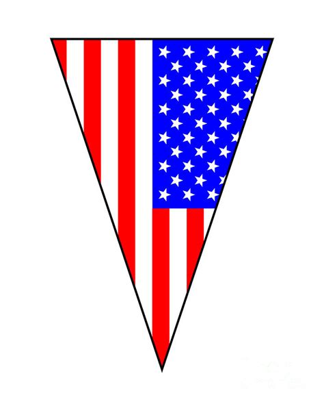 Unites States Oif America Flag As Bunting Triangle Digital Art By