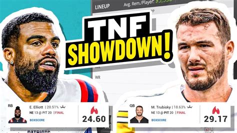 Draftkings Nfl Showdown Tnf Picks Strategy Patriots Vs Steelers