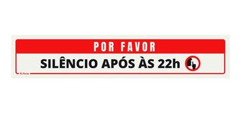 Placa Sinalização Por Favor Silêncio Após Às 22h R 12 9 em 2023