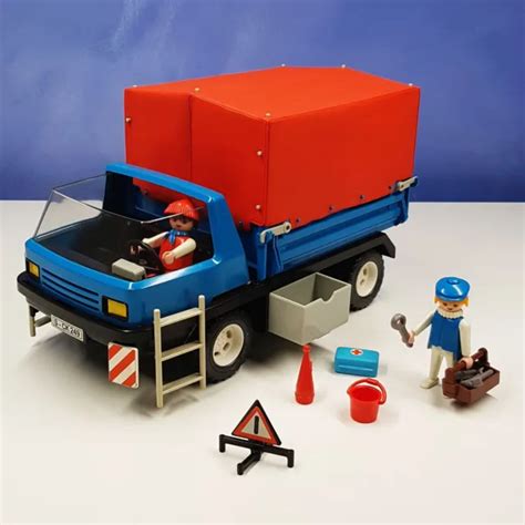 Playmobil Camion Rouge Et Bleu Red And Blue Truck Eur