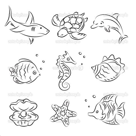 Sea Creatures Drawing at GetDrawings | Free download