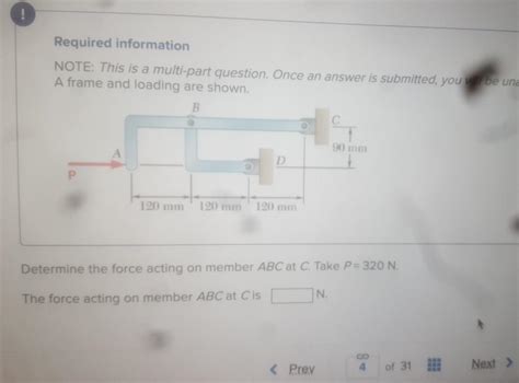 Solved Determine The Force Acting On Member Abc At C Take Chegg