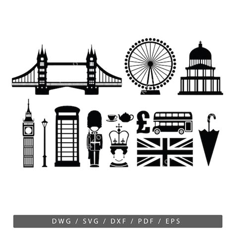 London Vector England Bundle Svg British PDF File UK Symbol - Etsy