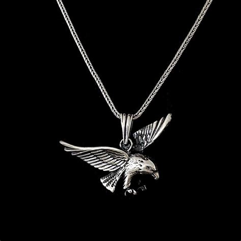 Sterling Silver American Winged Eagle Handmade Necklace Winged Eagle