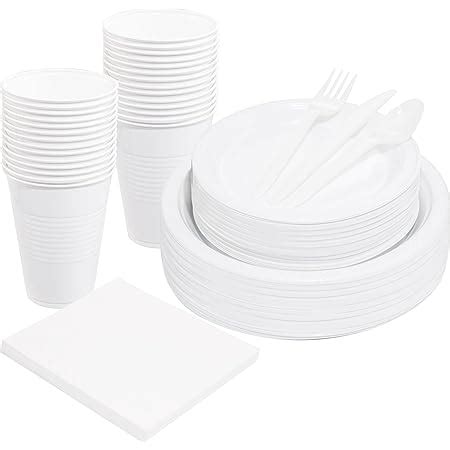 Amazon WELLIFE 210 Pieces White Party Supplies Disposable