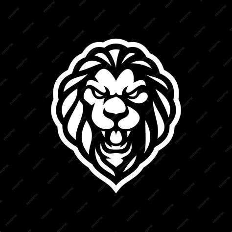 Premium Vector Angry Lion Line Art Logo Design Lion Head Hair Mane