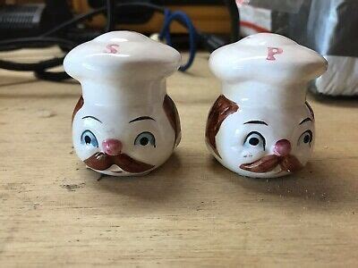 James Bregenzer Vintage Chef Salt And Pepper Shakers Salt And