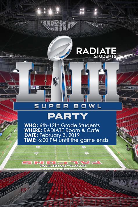 Radiate Super Bowl Party: February 3, 2019