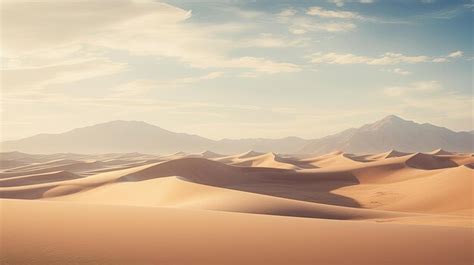 Premium Photo A Photo Of A Serene Desert Landscape With Sand Dunes