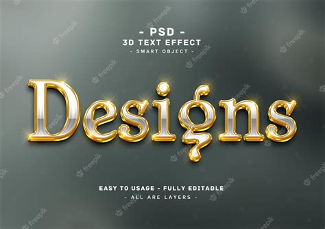 Premium Psd Designs 3d Golden Text Style Effect