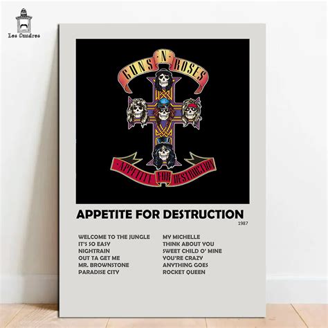 Quadro Placa Decorativa Guns N Roses Appetite For Destruction Em Mdf