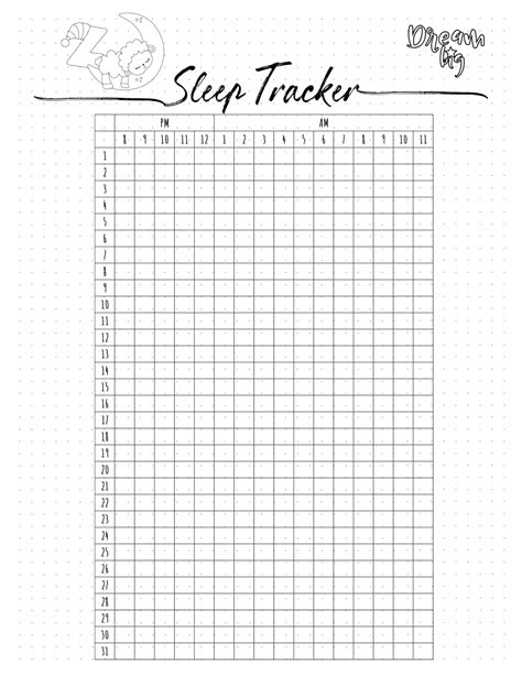 Sleep Tracker Bullet Journal Printable