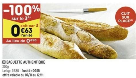 Promo BAGUETTE AUTHENTIQUE Chez Leader Price