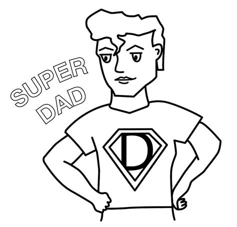 Happy Fathers Day Super Dad Coloring Page Free Printable Coloring