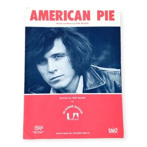 Don Mclean American Pie Sheet Music For Piano 1972 Big 3 Publication