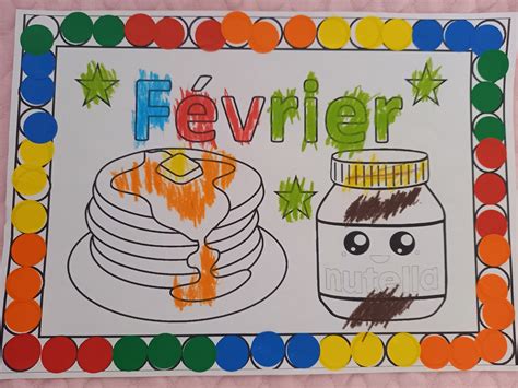 Février gommettes et coloriage