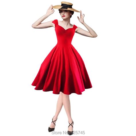 Vintage Audrey Hepburn Dress Summer Style Retro Women Rockabilly Swing