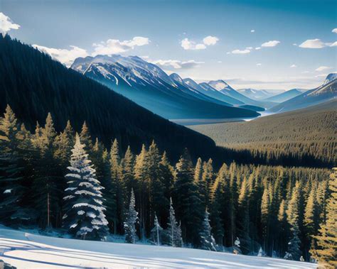 Premium Ai Image Beautiful Winter Landscape With Snowcapped Mountains