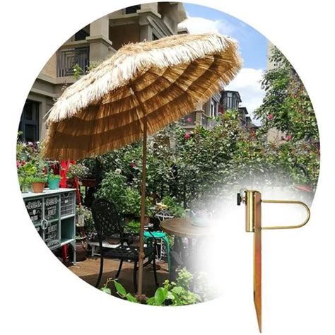 Parasol De Plage Rond 200 Cm 6 5 Pieds Parapluie En Paille De Raphia