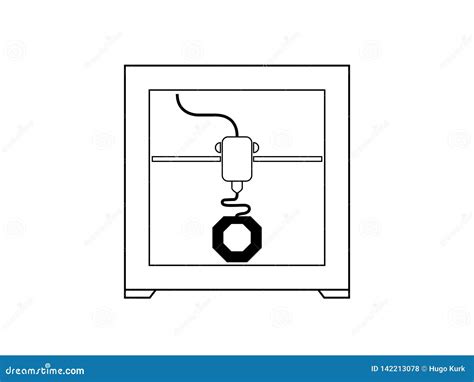 Symbole D Ic Ne D Imprimante D En Noir Et Blanc Illustration De