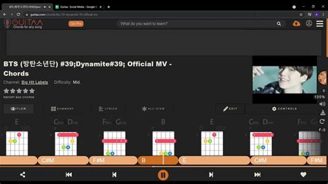 Bts Dynamite Guitar Chords Easy Chords Guitar Lesson Acoustic Fingerstyle Guitar Youtube